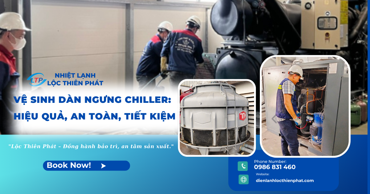 Vệ Sinh Dàn Ngưng Chiller: Hiệu Quả, An Toàn, Tiết Kiệm